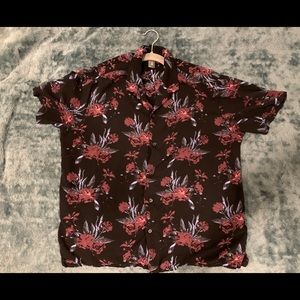 Black short sleeve button up size large